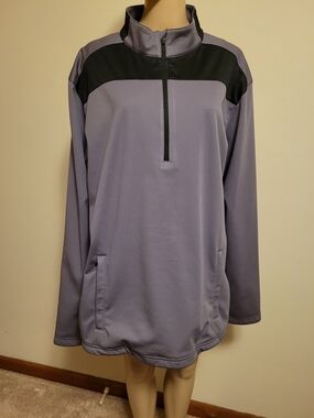 Slazinger Quarter-Zip Pullover in Grey and Black Golf Jacket.  Size 2X.